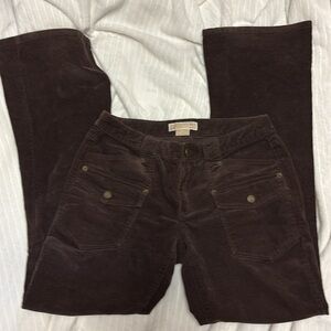 Michael Kors Brown Corduroy Pants Flare Legs 4-Front/2-Back Pockets Sz 6 NWOT